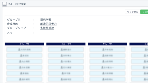 目的に応じたグルーピングの提案